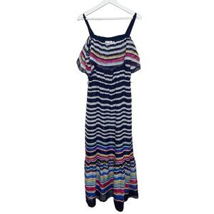 Eliza J Women’s Navy White Striped Maxi Sundress Size 12